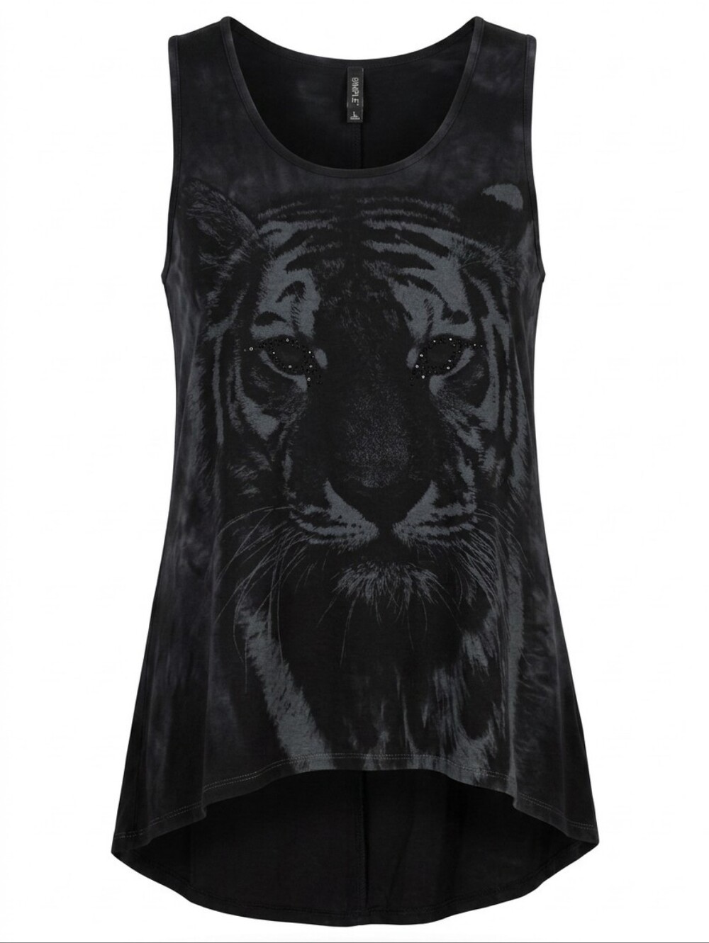 Skinny Minnie Black Top with Contrast Stitching